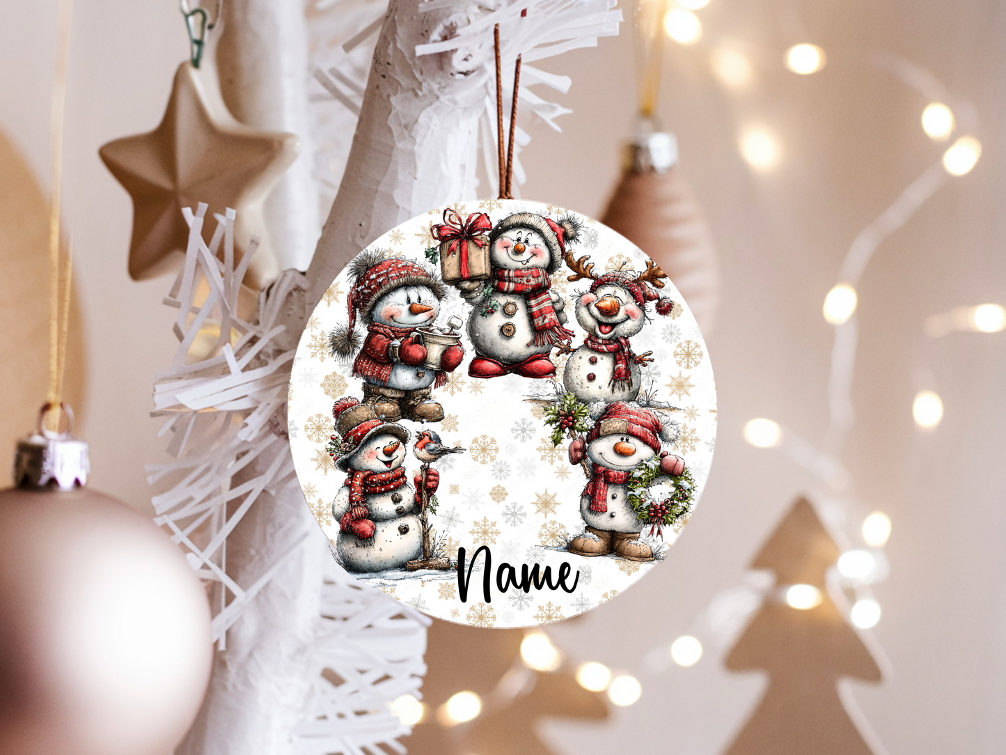 Personalized Whimsical Snowman Ornament • Custom Name Christmas Ornament • Merry Christmas 2025 Holiday Gift (2025-24)