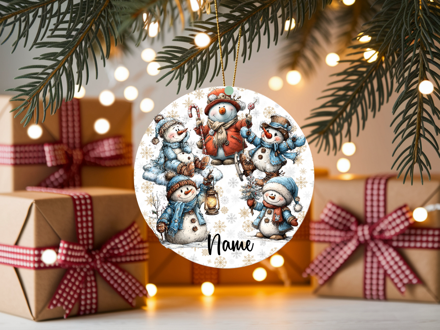Personalized Whimsical Snowman Ornament • Custom Name Christmas Ornament • Happy Holidays 2025 (2025-28)