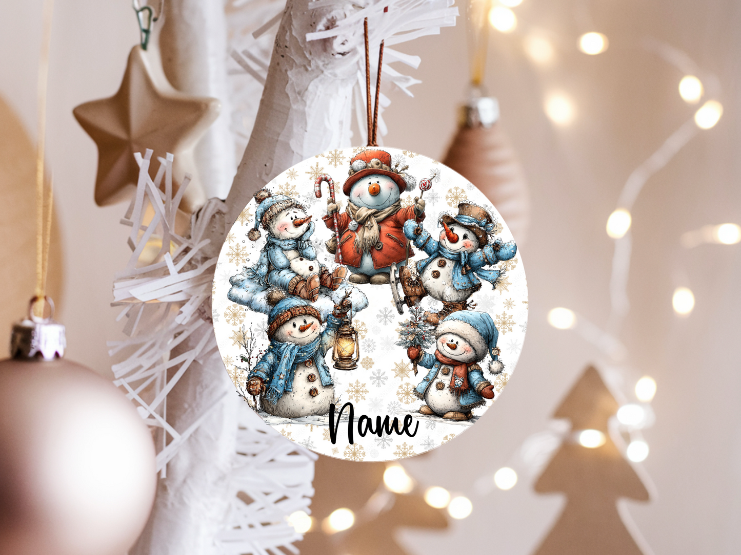 Personalized Whimsical Snowman Ornament • Custom Name Christmas Ornament • Happy Holidays 2025 (2025-28)