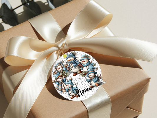 Personalized Whimsical Snowman Ornament • Custom Name Christmas Ornament • Holiday Gift 2026 (2025-04)