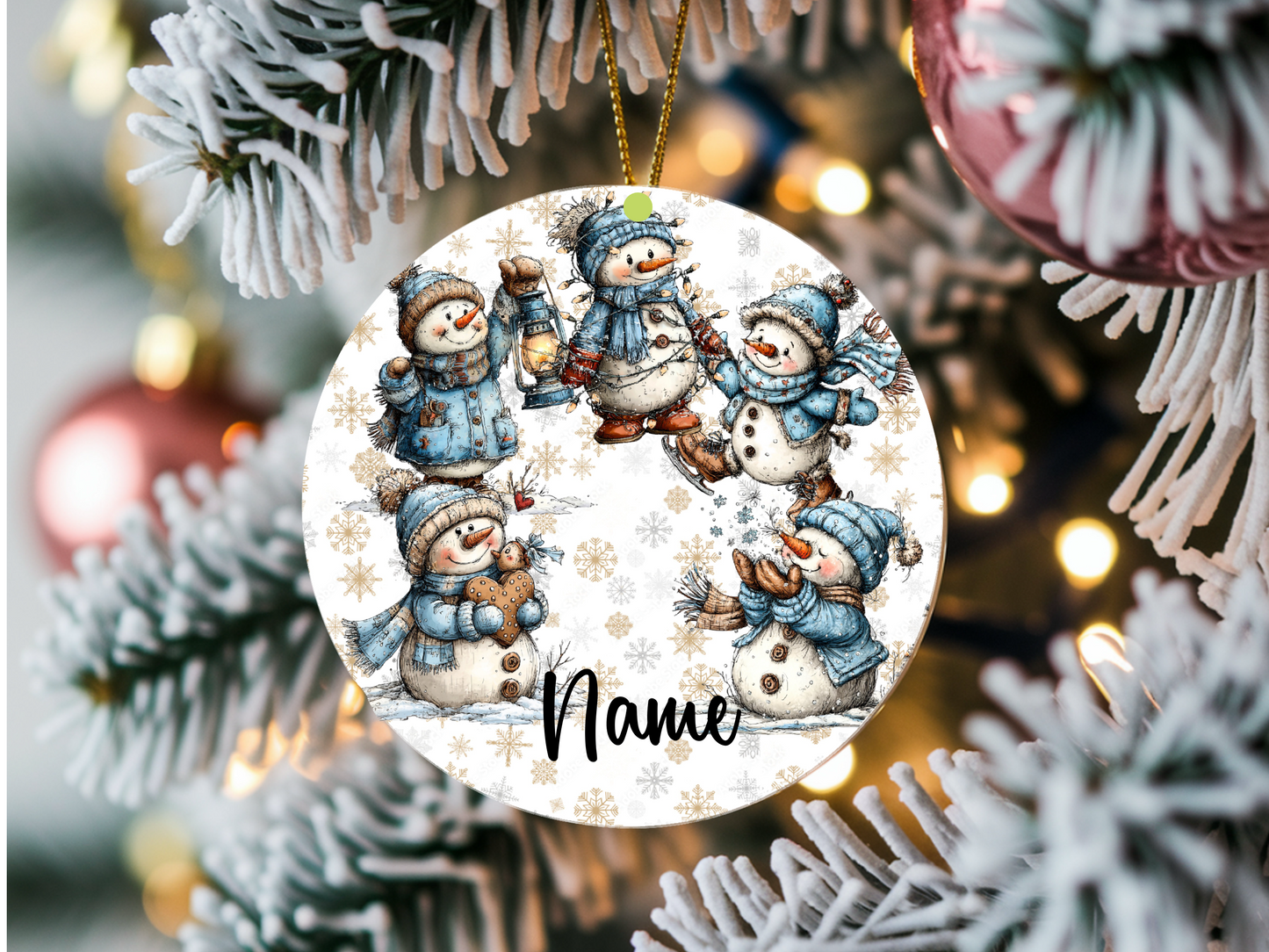 Personalized Whimsical Snowman Ornament • Custom Name Christmas Ornament • Merry Christmas 2026 Holiday Gift (2025-09)