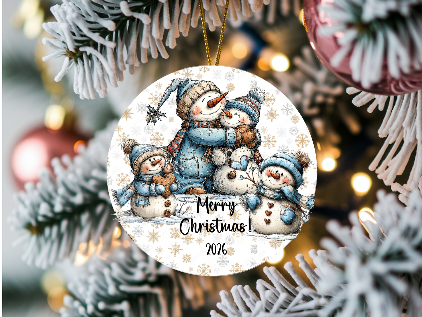 Personalized Whimsical Family Ornament • Custom Name Christmas Ornament • Merry Christmas 2026 Holiday Gift (2025-11)