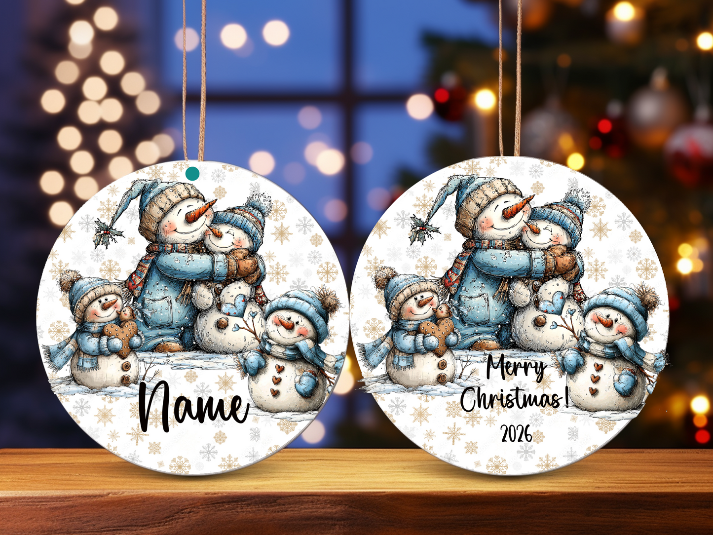 Personalized Whimsical Family Ornament • Custom Name Christmas Ornament • Merry Christmas 2026 Holiday Gift (2025-11)