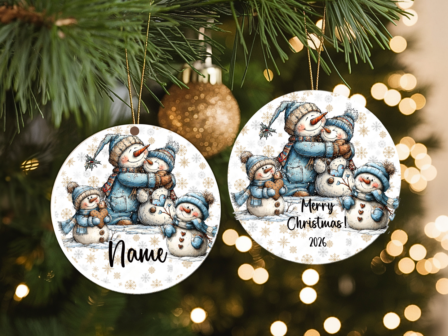 Personalized Whimsical Family Ornament • Custom Name Christmas Ornament • Merry Christmas 2026 Holiday Gift (2025-11)
