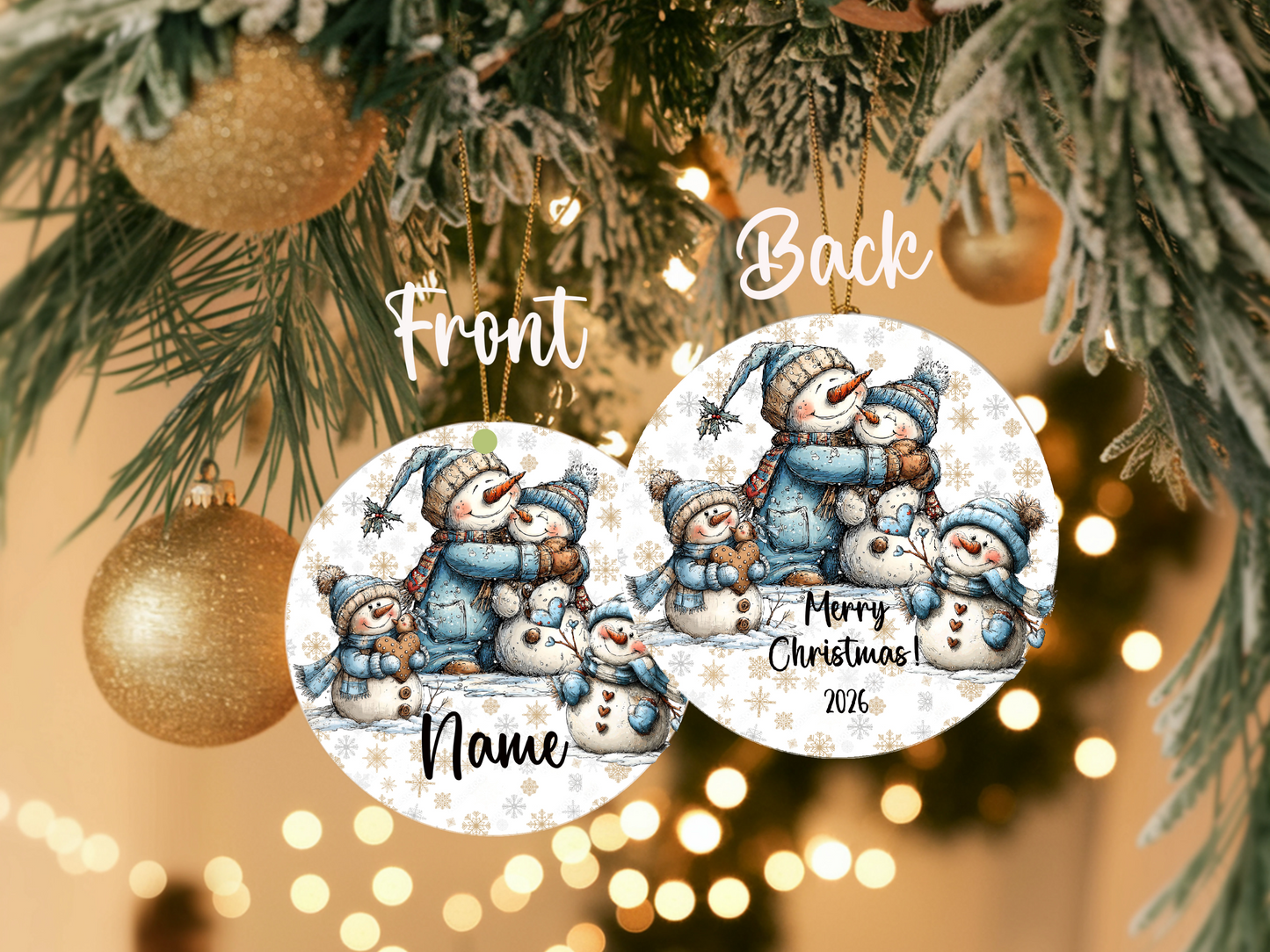 Personalized Whimsical Family Ornament • Custom Name Christmas Ornament • Merry Christmas 2026 Holiday Gift (2025-11)