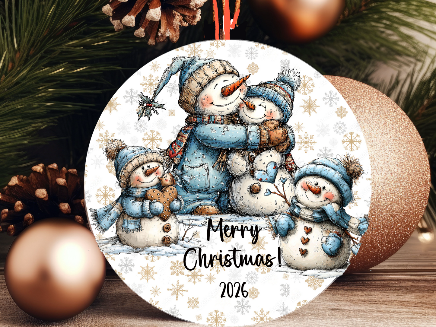 Personalized Whimsical Family Ornament • Custom Name Christmas Ornament • Merry Christmas 2026 Holiday Gift (2025-11)