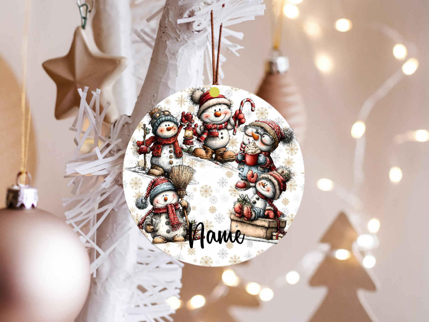 Personalized Whimsical Snowman Ornament • Custom Name Christmas Ornament • Merry Christmas 2026 Holiday Gift (2025-14)