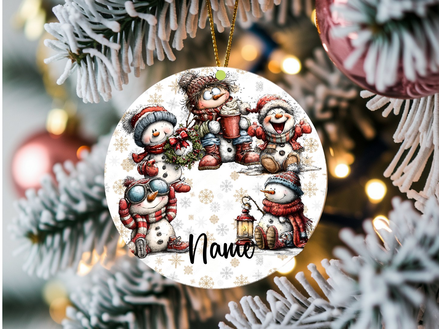 Personalized Whimsical Snowman Ornament • Custom Name Christmas Ornament • Merry Christmas 2026 Holiday Gift (2025-15)