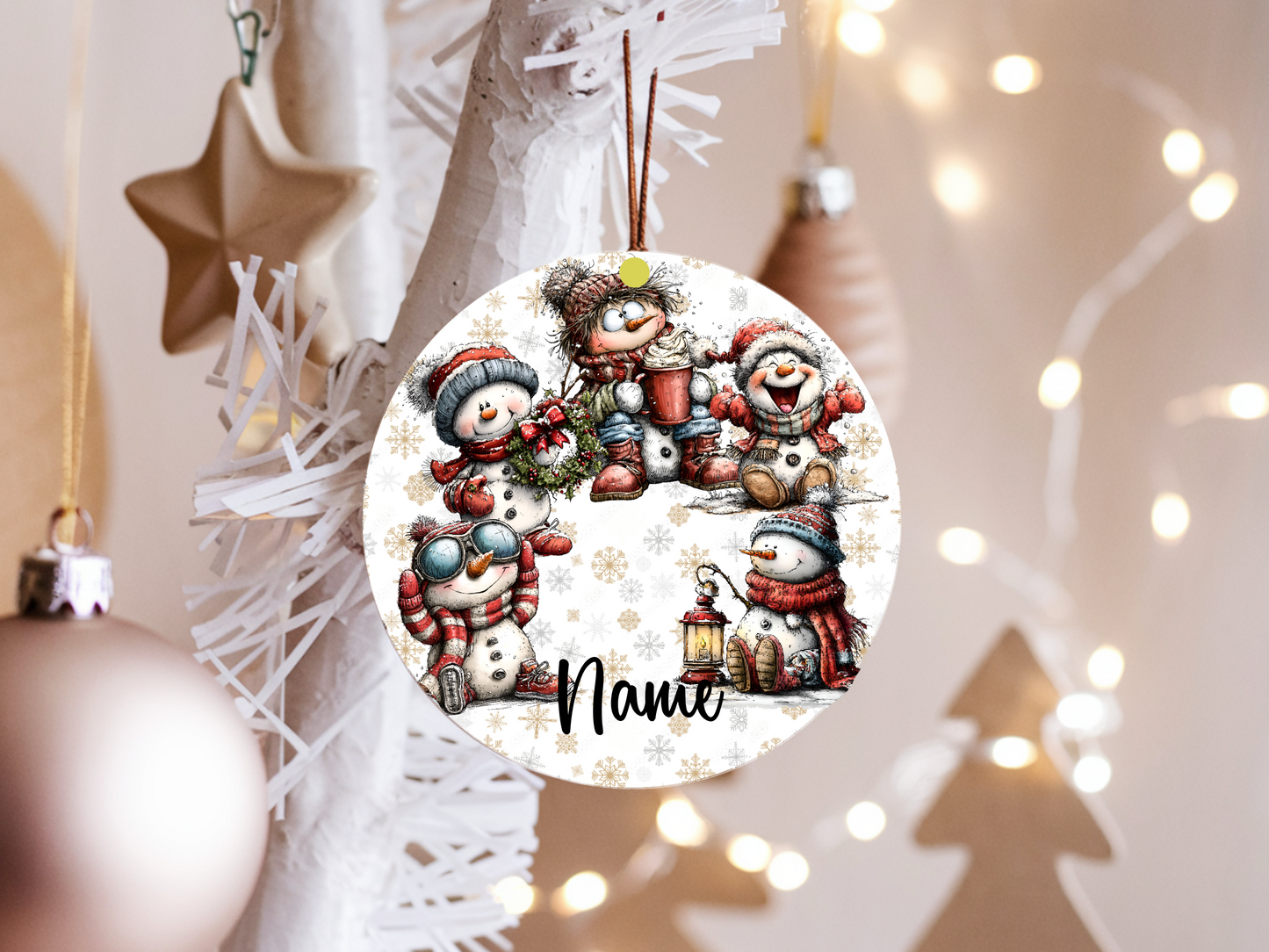 Personalized Whimsical Snowman Ornament • Custom Name Christmas Ornament • Merry Christmas 2026 Holiday Gift (2025-15)