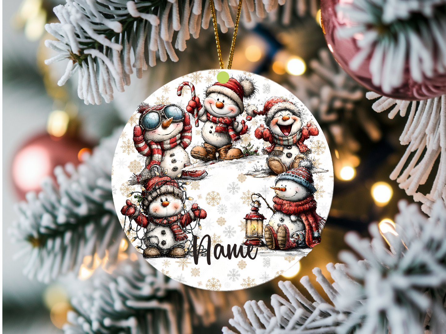 Personalized Whimsical Snowman Ornament • Custom Name Christmas Ornament • Merry Christmas 2026 Holiday Gift (2025-16)