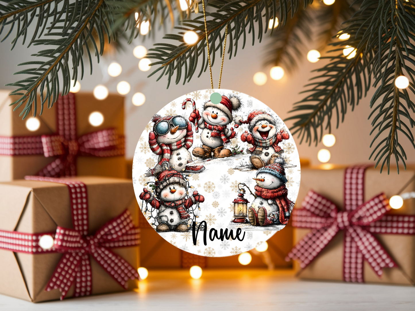 Personalized Whimsical Snowman Ornament • Custom Name Christmas Ornament • Merry Christmas 2026 Holiday Gift (2025-16)