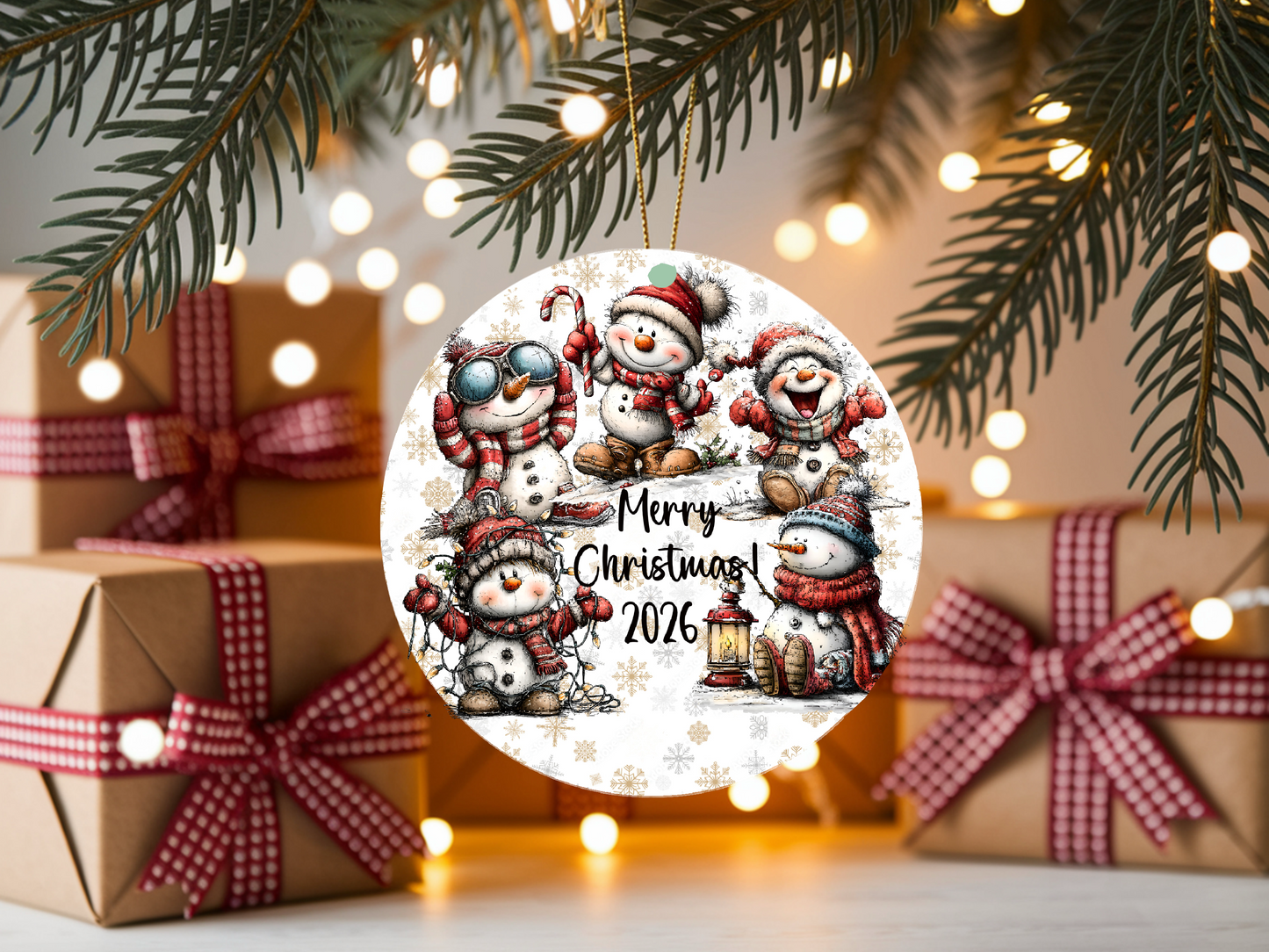 Personalized Whimsical Snowman Ornament • Custom Name Christmas Ornament • Merry Christmas 2026 Holiday Gift (2025-16)