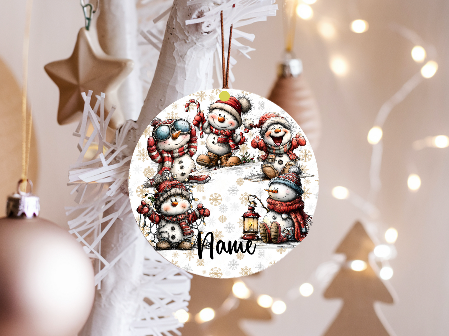 Personalized Whimsical Snowman Ornament • Custom Name Christmas Ornament • Merry Christmas 2026 Holiday Gift (2025-16)