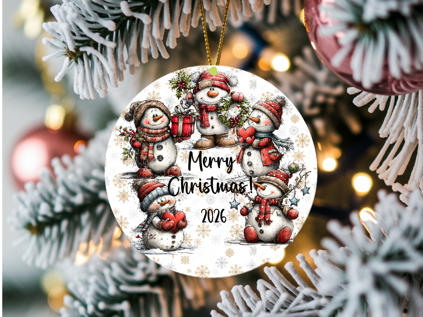 Personalized Whimsical Snowman Ornament • Keepsake • Custom Name Christmas Ornament • Merry Christmas 2026 Holiday Gift (2025-19)