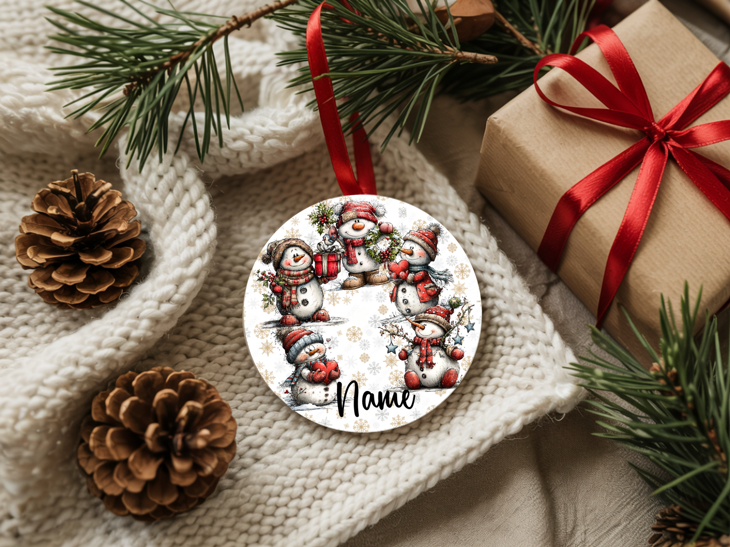 Personalized Whimsical Snowman Ornament • Keepsake • Custom Name Christmas Ornament • Merry Christmas 2026 Holiday Gift (2025-19)