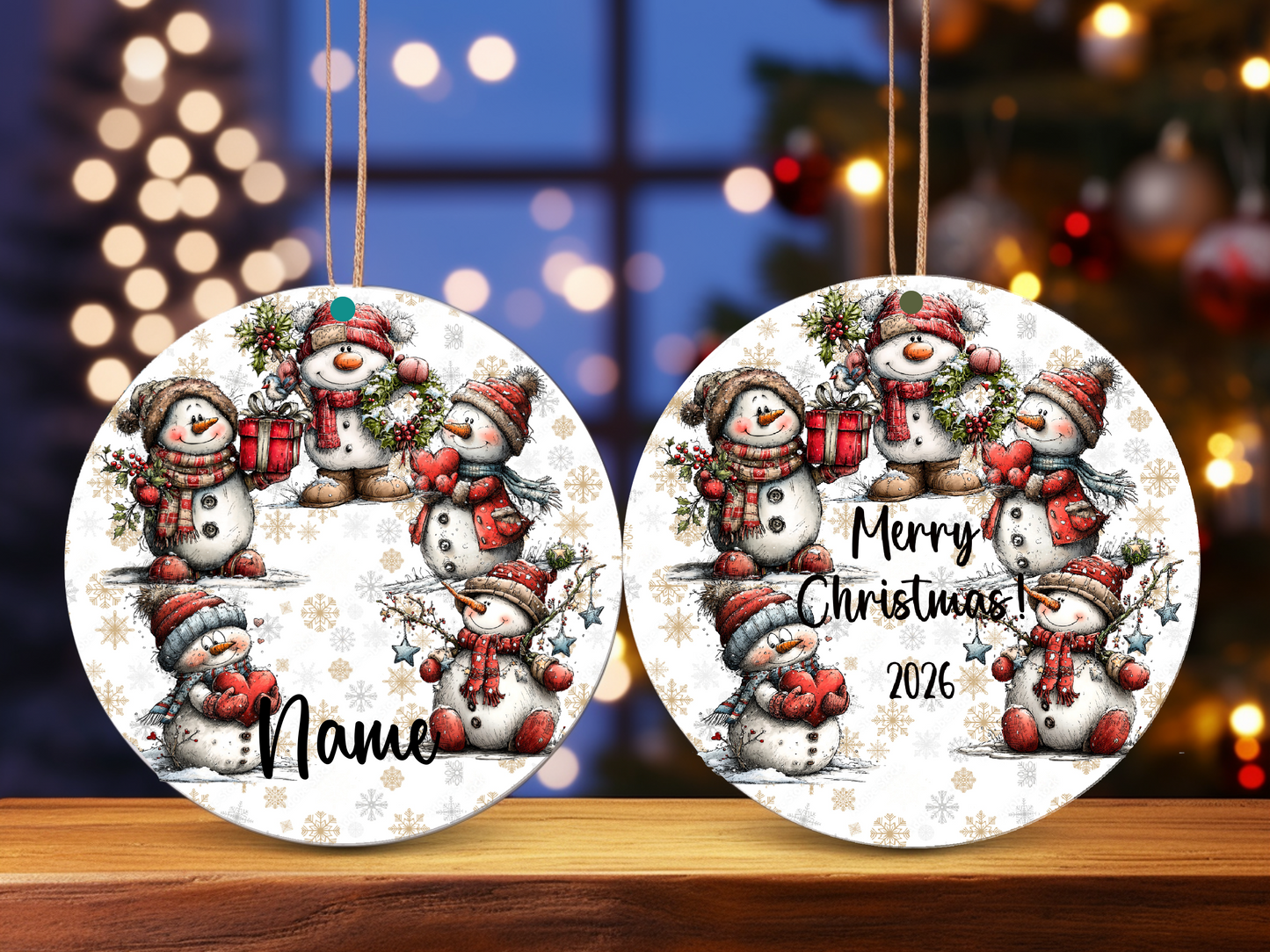 Personalized Whimsical Snowman Ornament • Keepsake • Custom Name Christmas Ornament • Merry Christmas 2026 Holiday Gift (2025-19)