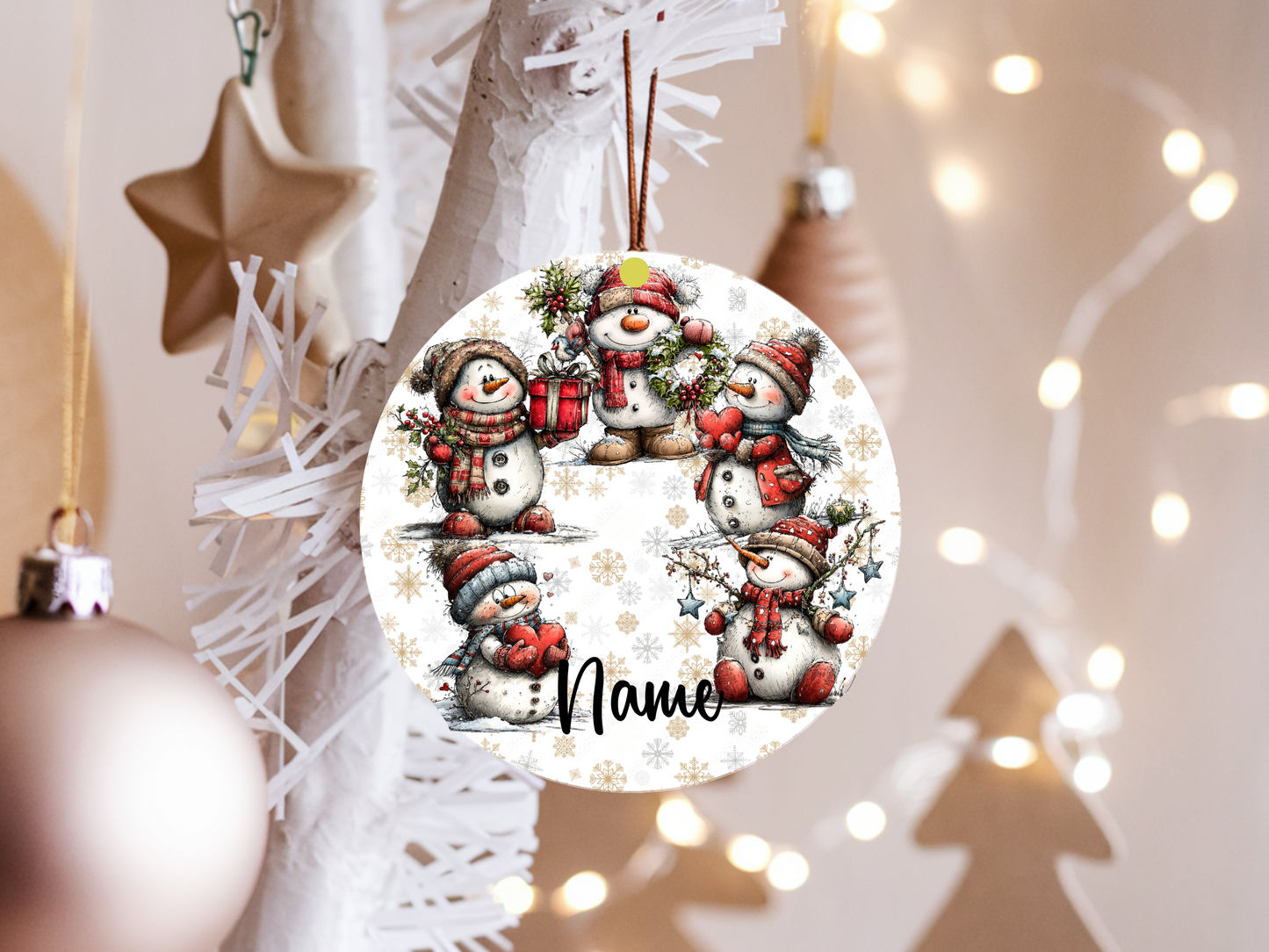Personalized Whimsical Snowman Ornament • Keepsake • Custom Name Christmas Ornament • Merry Christmas 2026 Holiday Gift (2025-19)