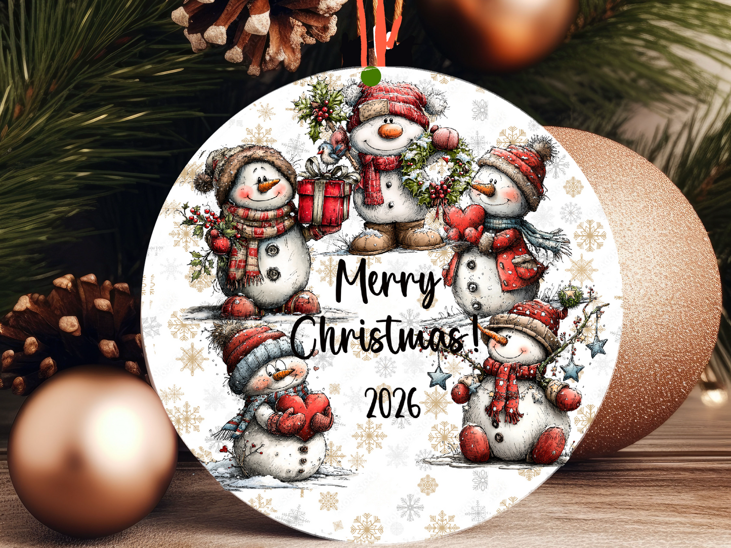 Personalized Whimsical Snowman Ornament • Keepsake • Custom Name Christmas Ornament • Merry Christmas 2026 Holiday Gift (2025-19)