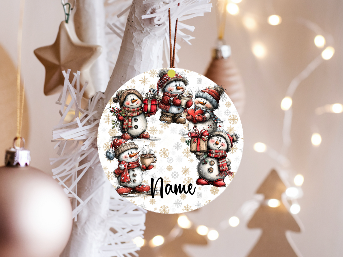 Personalized Whimsical Snowman Ornament • Custom Name Christmas Ornament • Merry Christmas 2026 Holiday Gift (2025-20)
