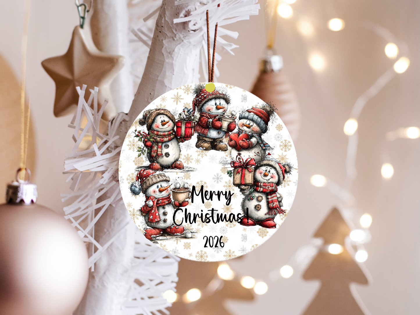 Personalized Whimsical Snowman Ornament • Custom Name Christmas Ornament • Merry Christmas 2026 Holiday Gift (2025-20)