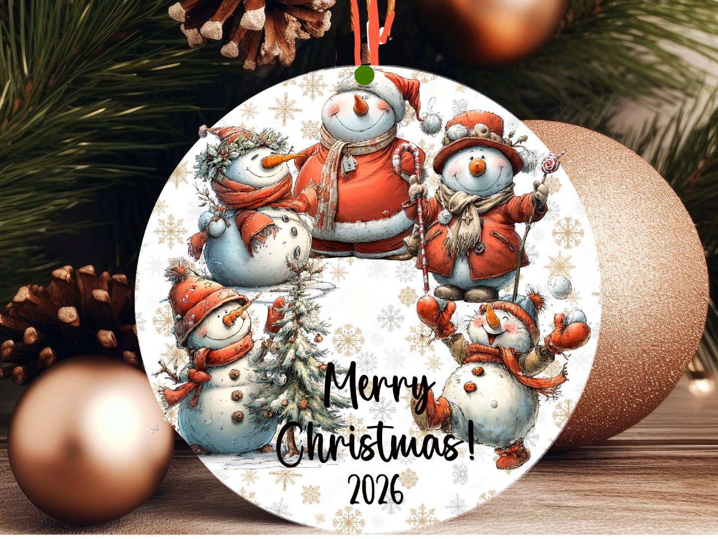 Personalized Whimsical Snowman Ornament • Custom Name Christmas Ornament • Merry Christmas 2026 Holiday Gift (2025-21)