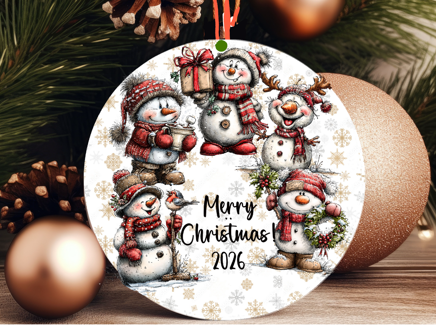 Personalized Whimsical Snowman Ornament • Custom Name Christmas Ornament • Merry Christmas 2026 Holiday Gift (2025-24)