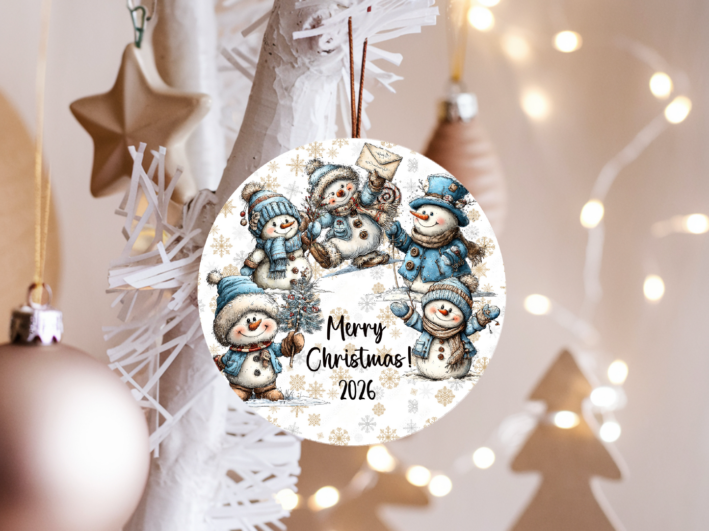 Personalized Whimsical Snowman Ornament • Quirky Christmas Ornament • Custom Name Holiday Gift • Cute Snowmen Decor • 2026 Keepsake (2025-01)