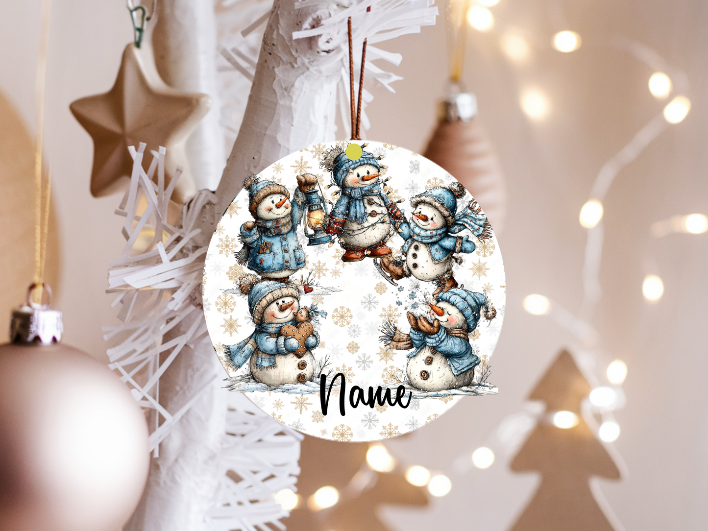 Personalized Whimsical Snowman Ornament • Custom Name Christmas Ornament • Merry Christmas 2026 Holiday Gift (2025-09)