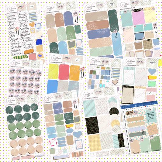 NEW! Flower Market! Pre-Cropped Digital Sticker Bundle (7200-BU)