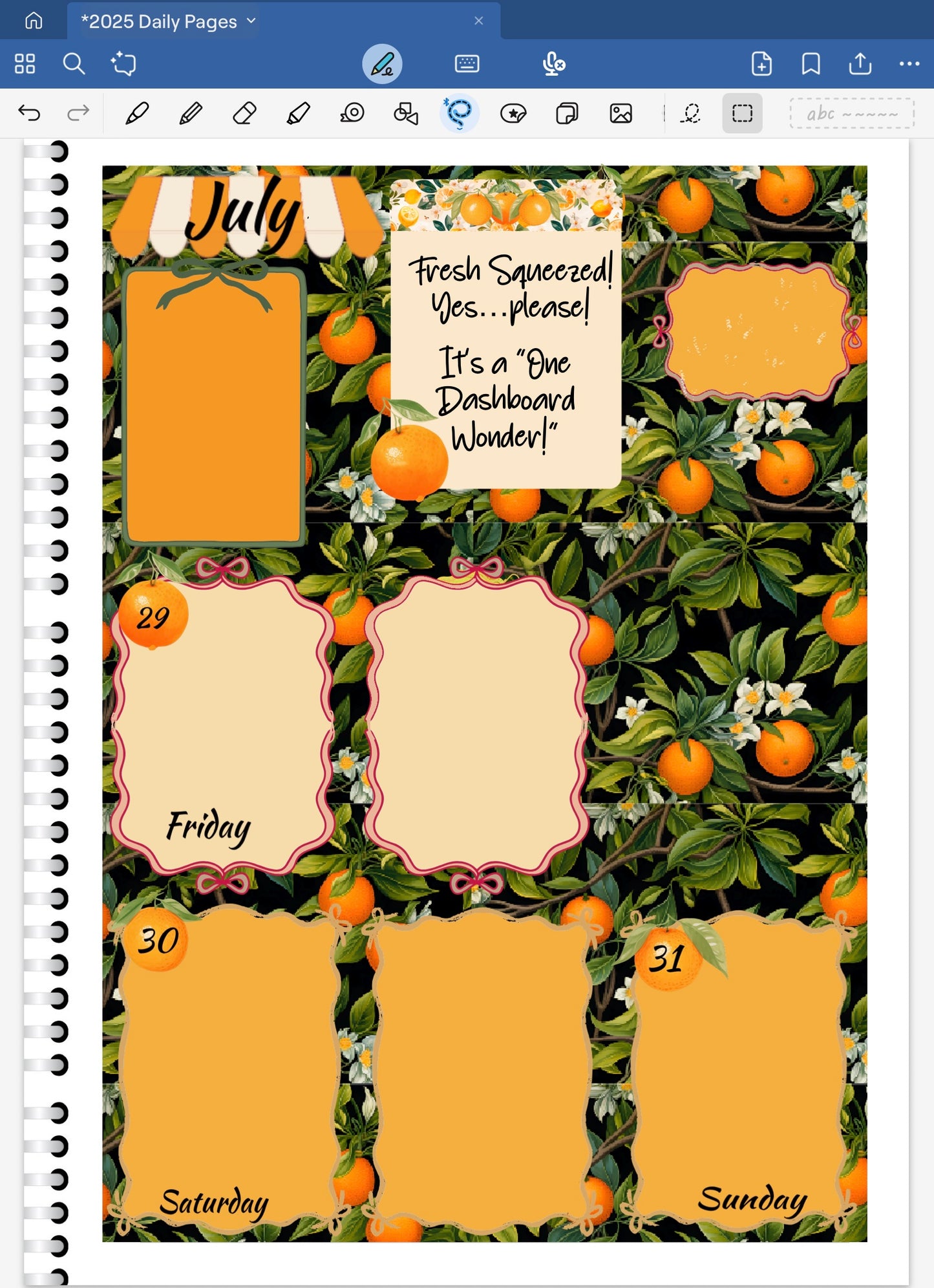 Fresh Squeezed! Skinny Rectangles Digital Pre-Cropped Stickers For Goodnotes (7500-SR)