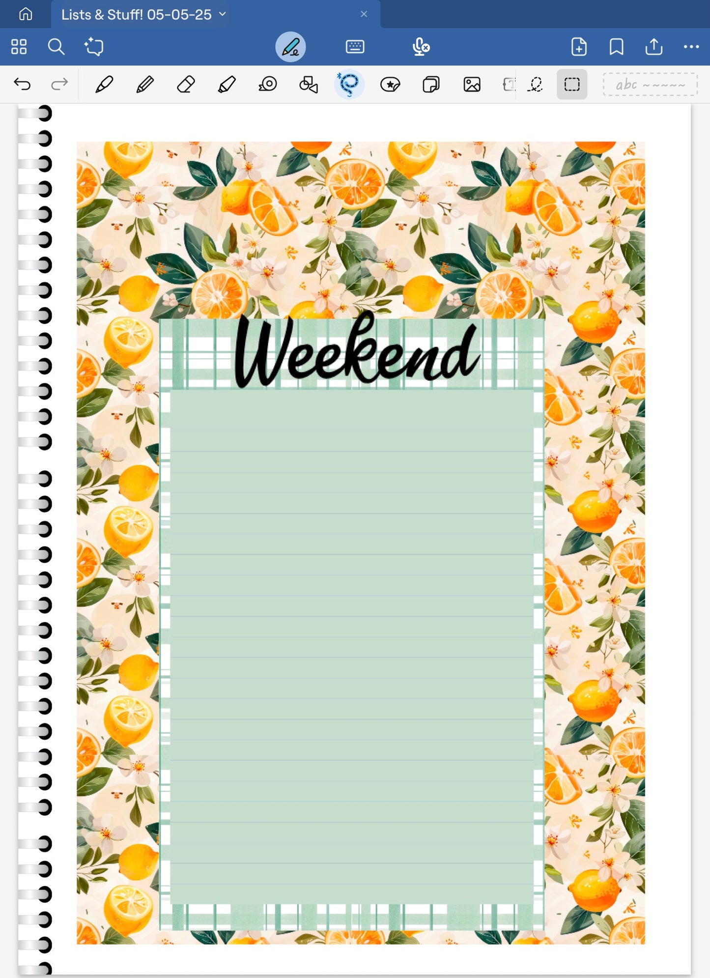 Fresh Squeezed! Lists & Stuff Digital Pre-Cropped Stickers For Goodnotes (7500-LS)