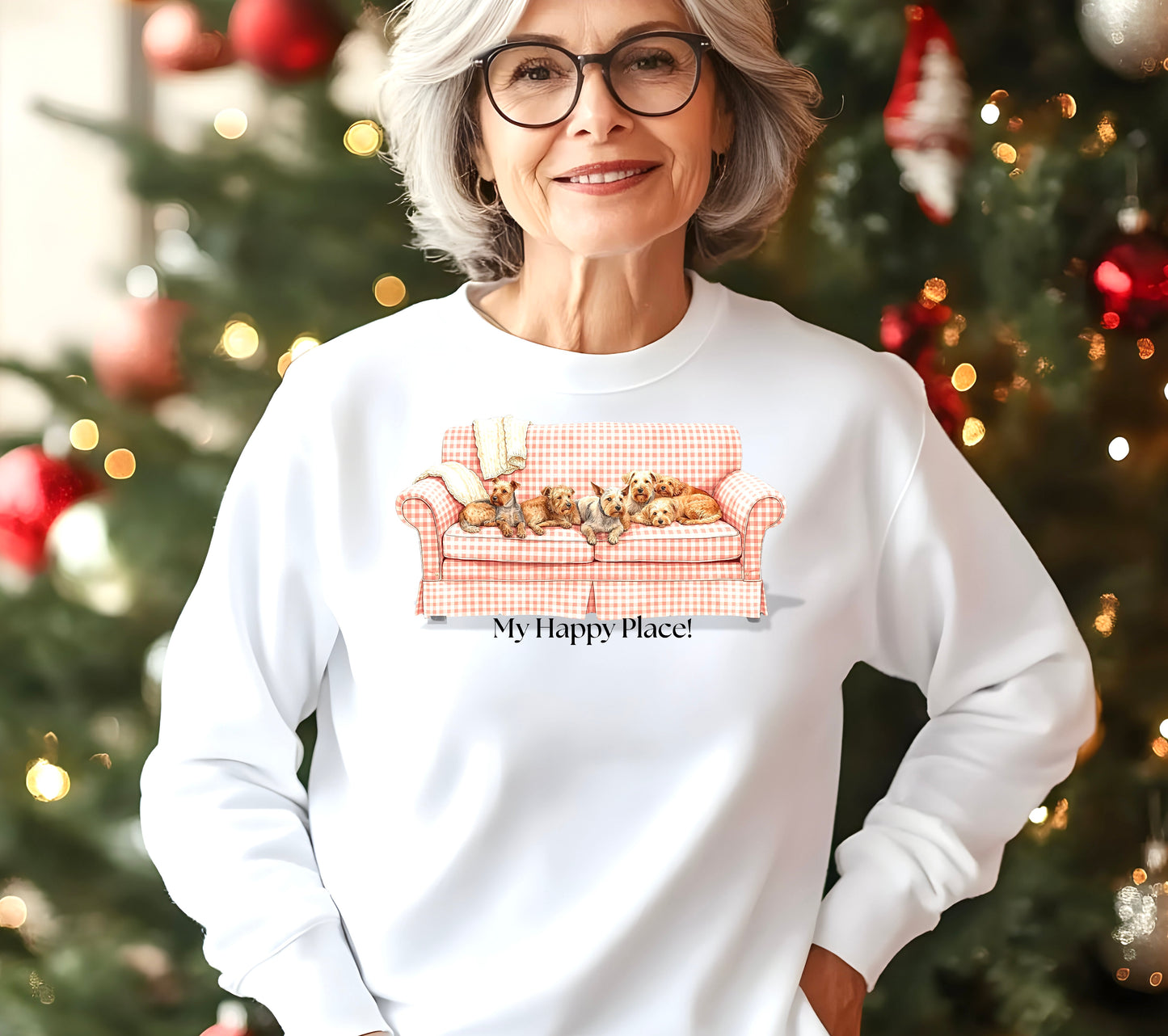 My Happy Place Sweatshirt, My Happy Place Crewneck, Terrier Owner Gift, Animal Lover Apparel, Cozy Casual Wear, Cute [...](HC-1006)