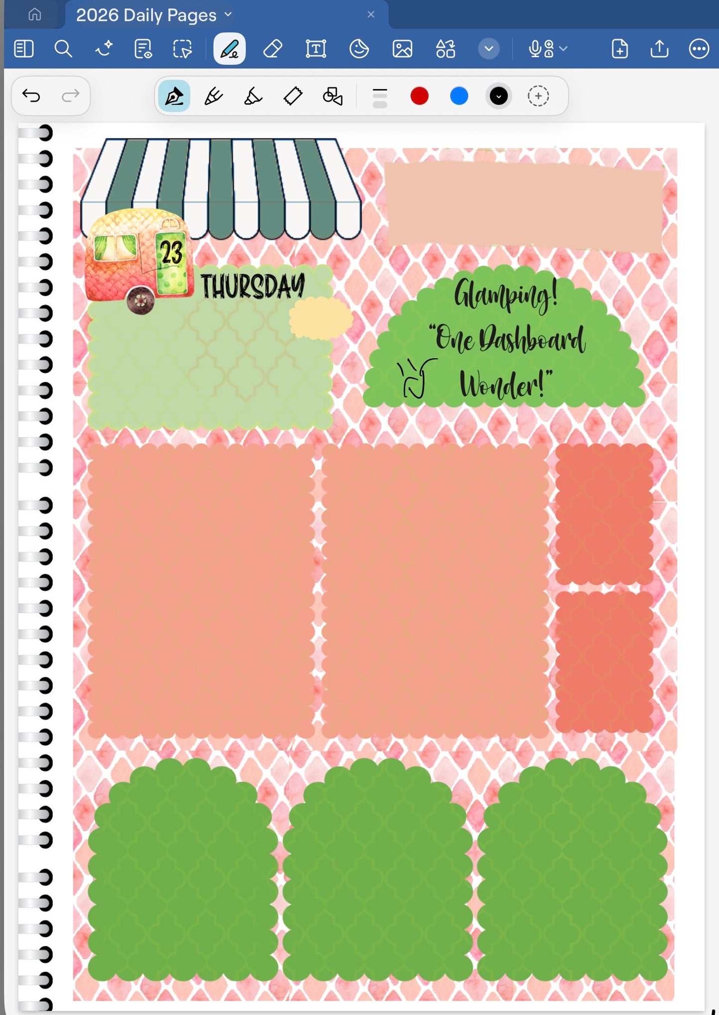 Glamping! GoodNotes Sticker Bundle – Digital Planner Stickers for iPad, Pre-Cropped Aesthetic Stickers Pack (8500-BU)