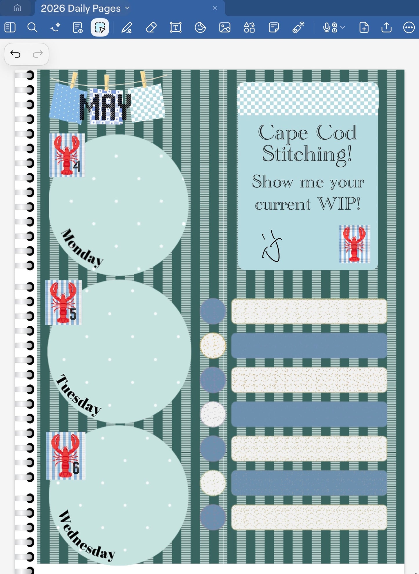 Cape Cod Stitching! GoodNotes Sticker Bundle – Digital Planner Stickers for iPad, Pre-Cropped Aesthetic Stickers Pack (8600-BU)