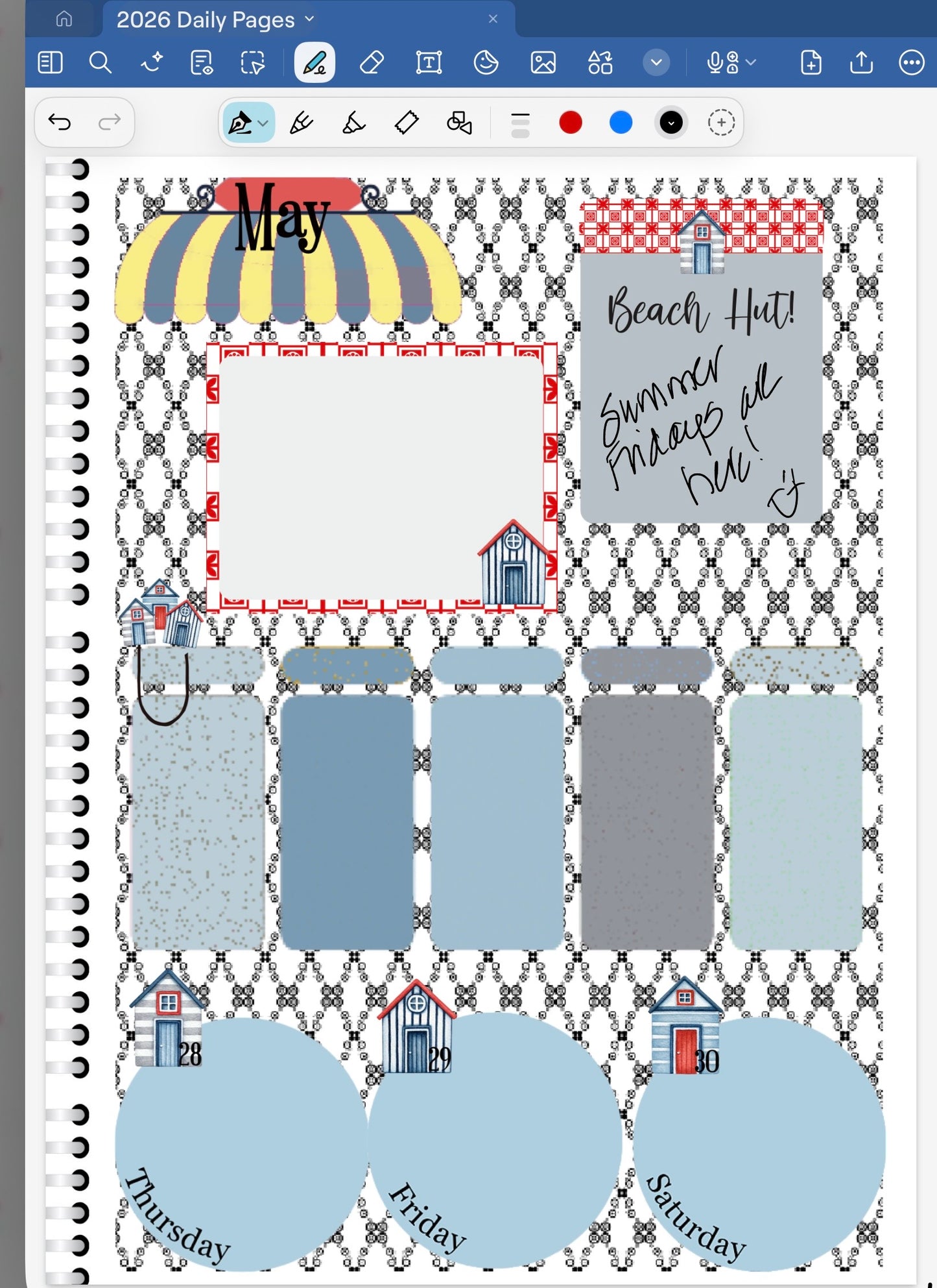 Dorset Beach Hut! GoodNotes Sticker Bundle – Digital Planner Stickers for iPad, Pre-Cropped Aesthetic Stickers Pack (8900-BU)