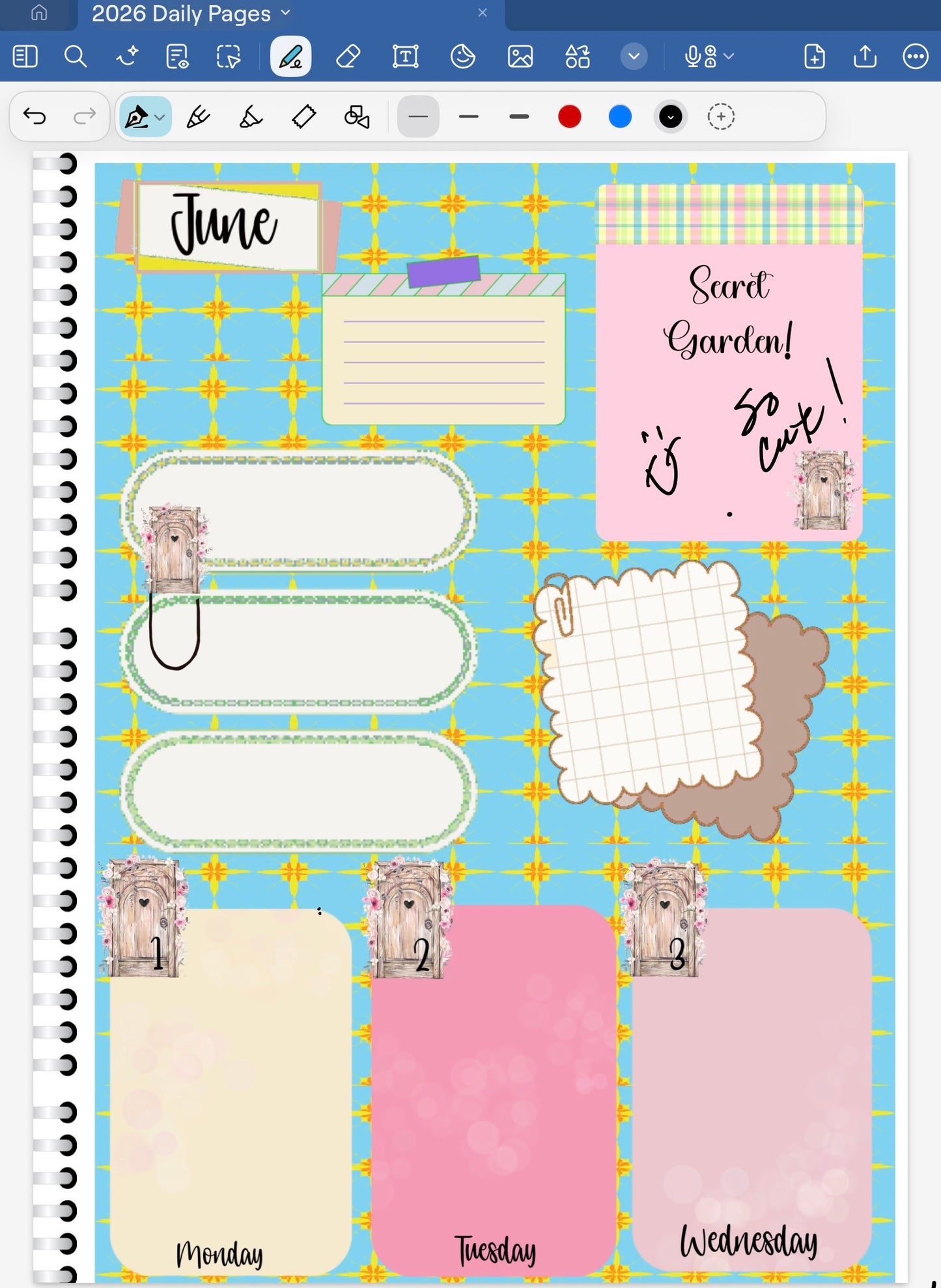 Secret Garden! GoodNotes Sticker Bundle – Digital Planner Stickers for iPad, Pre-Cropped Aesthetic Stickers Pack (9000-BU)