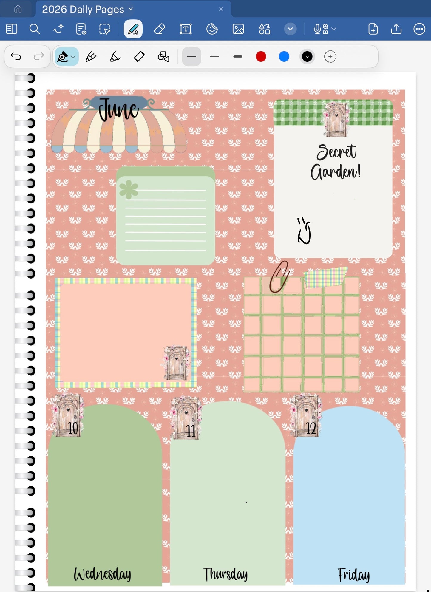 Secret Garden! GoodNotes Sticker Bundle – Digital Planner Stickers for iPad, Pre-Cropped Aesthetic Stickers Pack (9000-BU)