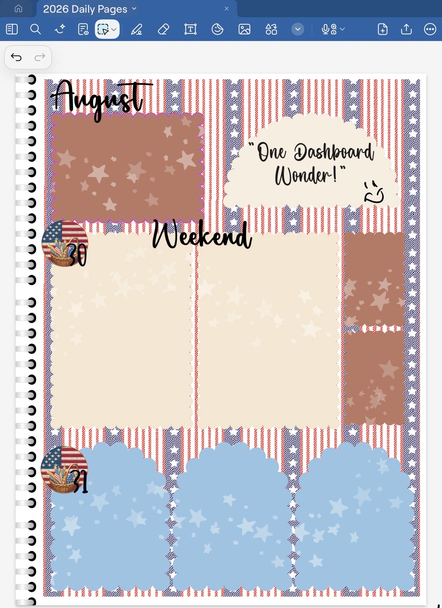 Americana Stitch! GoodNotes Sticker Bundle – Digital Planner Stickers for iPad, Pre-Cropped Aesthetic Stickers Pack (9100-BU)