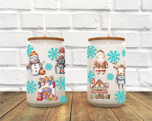 Snow People! Frosted Glass Tumbler (1424-T)