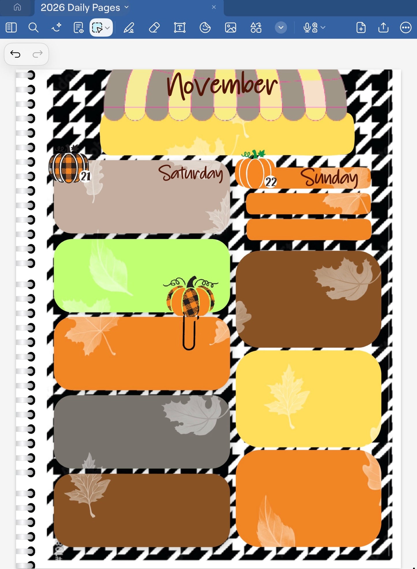 Plaid Pumpkin! GoodNotes Sticker Bundle – Digital Planner Stickers for iPad, Pre-Cropped Aesthetic Stickers Pack (9300-BU)