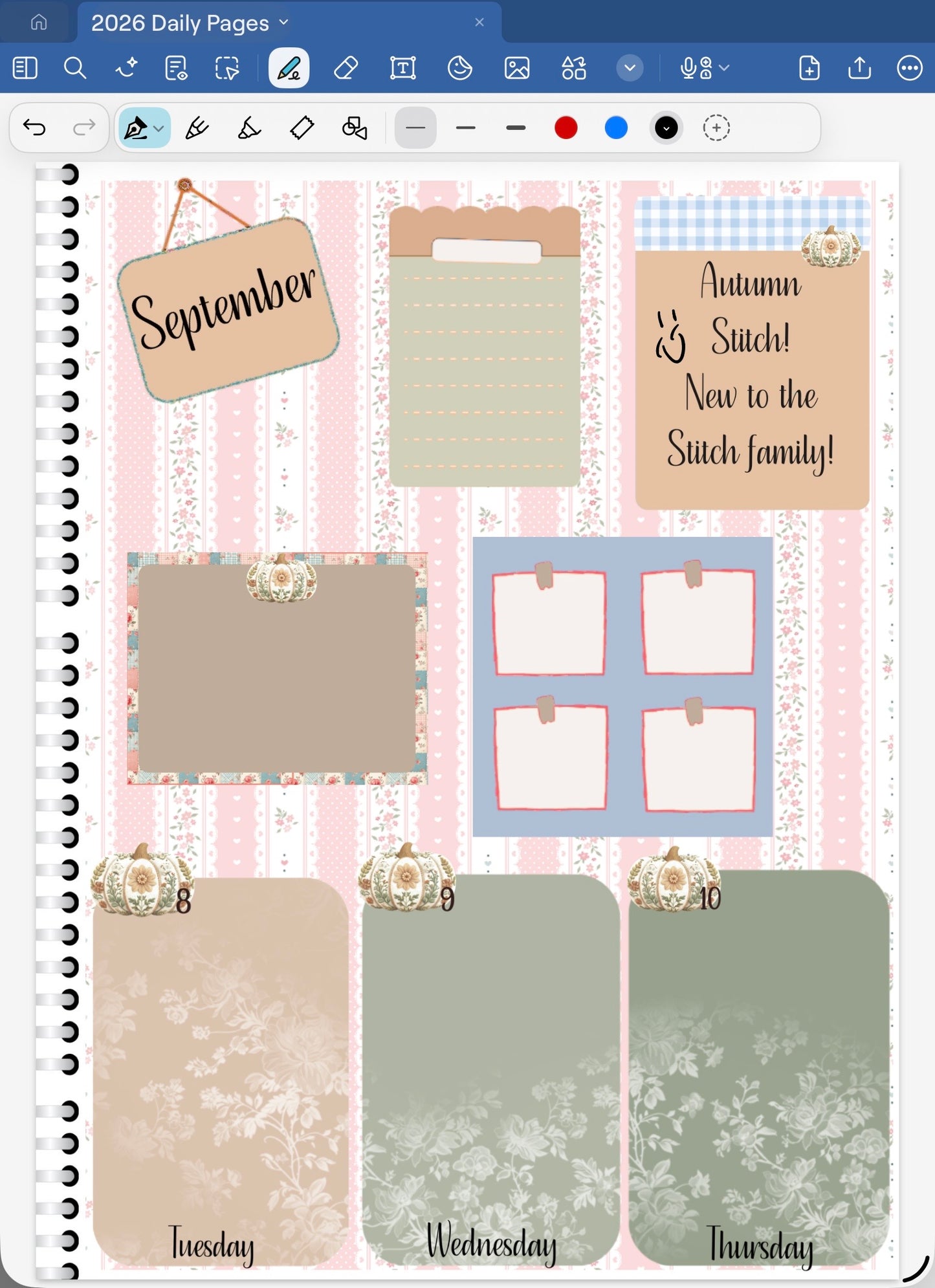 Autumn Stitch! GoodNotes Sticker Bundle – Digital Planner Stickers for iPad, Pre-Cropped Aesthetic Stickers Pack (9400-BU)