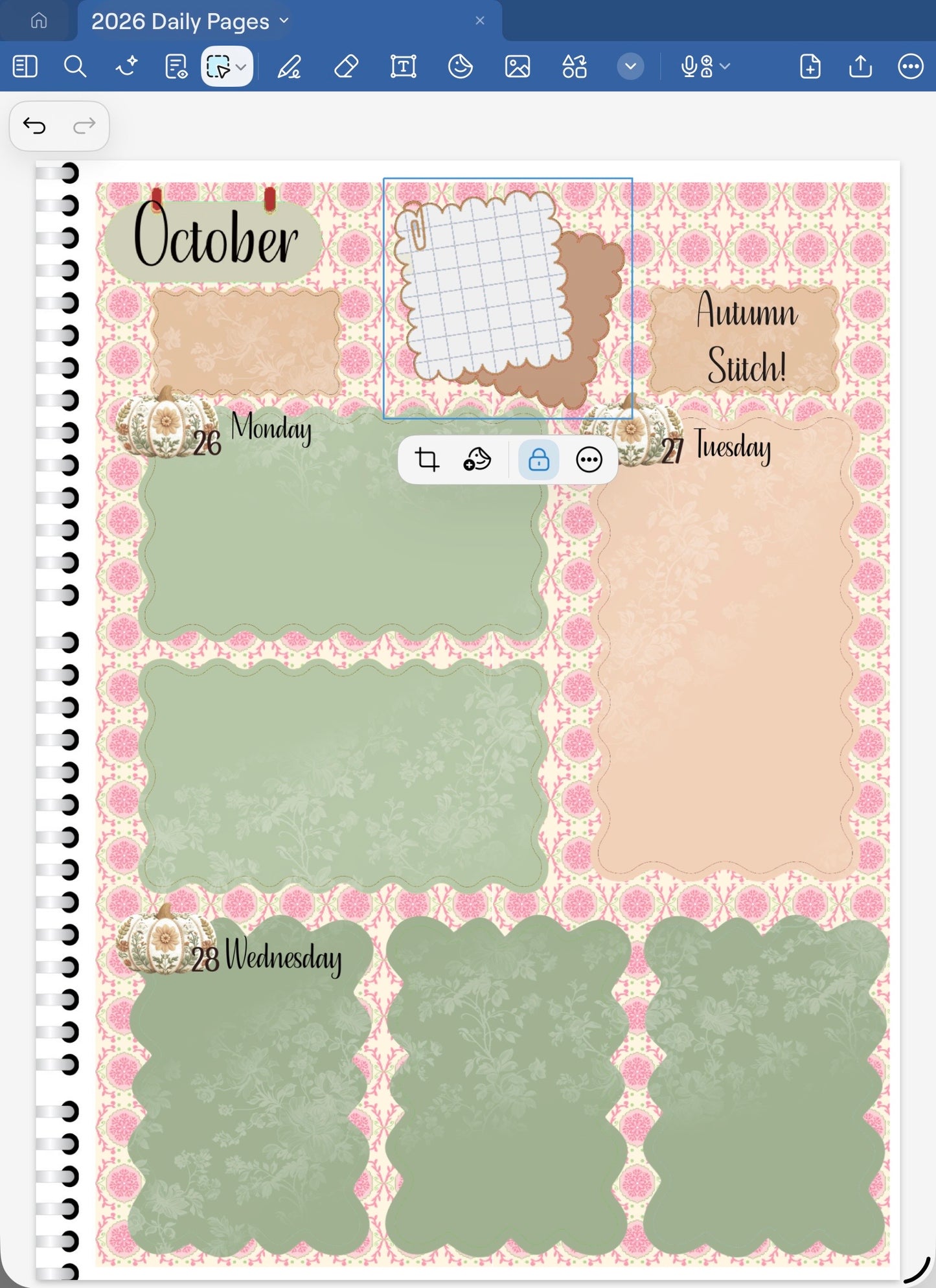 Autumn Stitch! GoodNotes Sticker Bundle – Digital Planner Stickers for iPad, Pre-Cropped Aesthetic Stickers Pack (9400-BU)