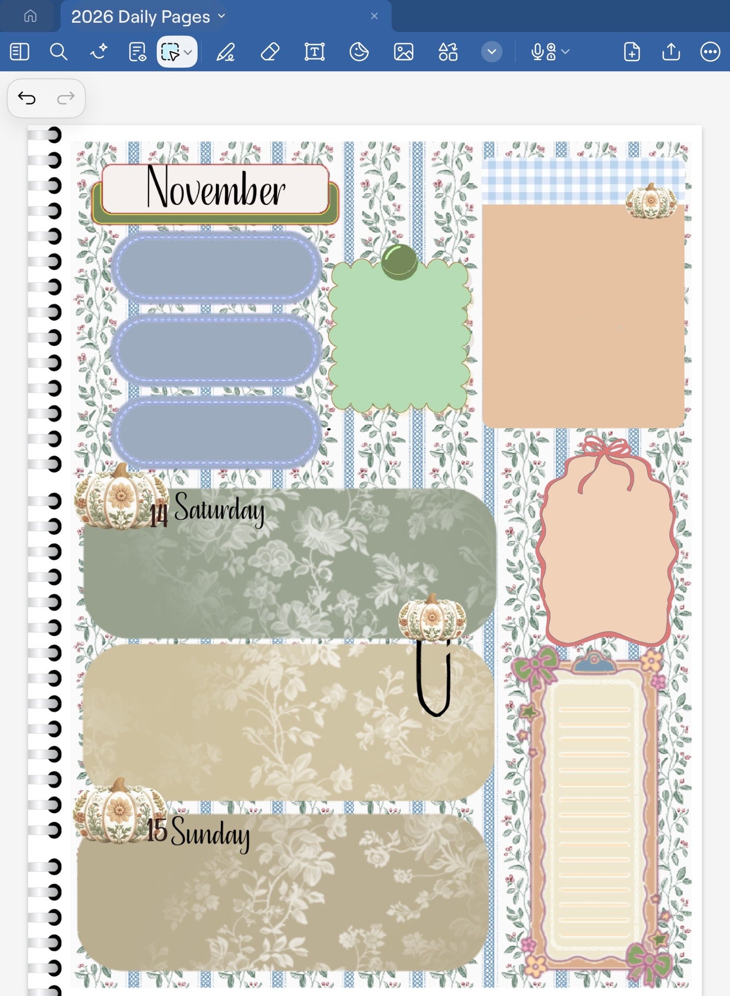 Autumn Stitch! GoodNotes Sticker Bundle – Digital Planner Stickers for iPad, Pre-Cropped Aesthetic Stickers Pack (9400-BU)