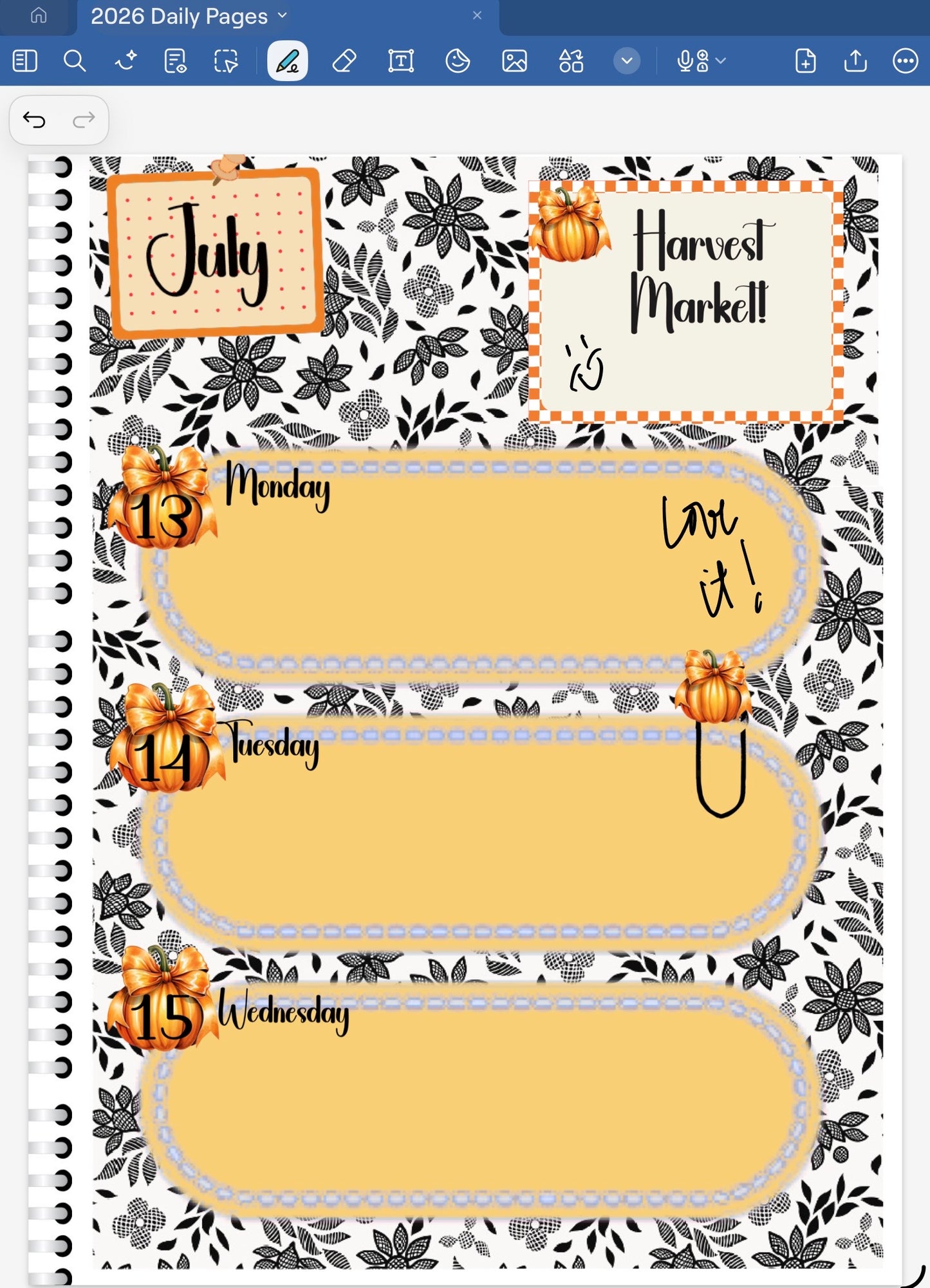 Harvest Market! GoodNotes Sticker Bundle – Digital Planner Stickers for iPad, Pre-Cropped Aesthetic Stickers Pack (9400-BU)