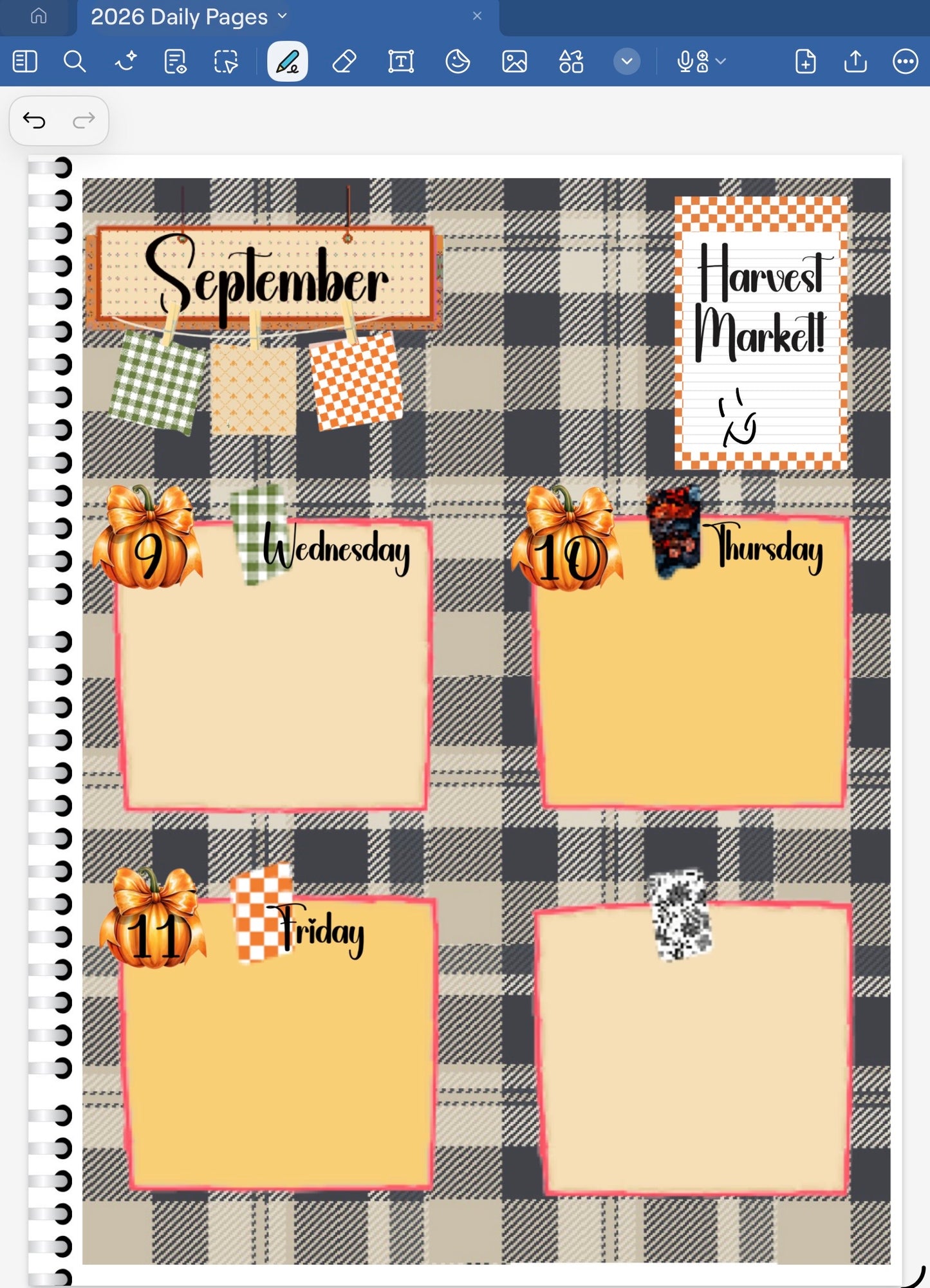 Harvest Market! GoodNotes Sticker Bundle – Digital Planner Stickers for iPad, Pre-Cropped Aesthetic Stickers Pack (9400-BU)