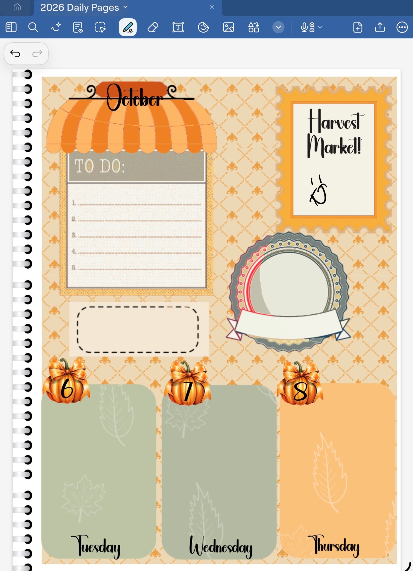 Harvest Market! GoodNotes Sticker Bundle – Digital Planner Stickers for iPad, Pre-Cropped Aesthetic Stickers Pack (9400-BU)