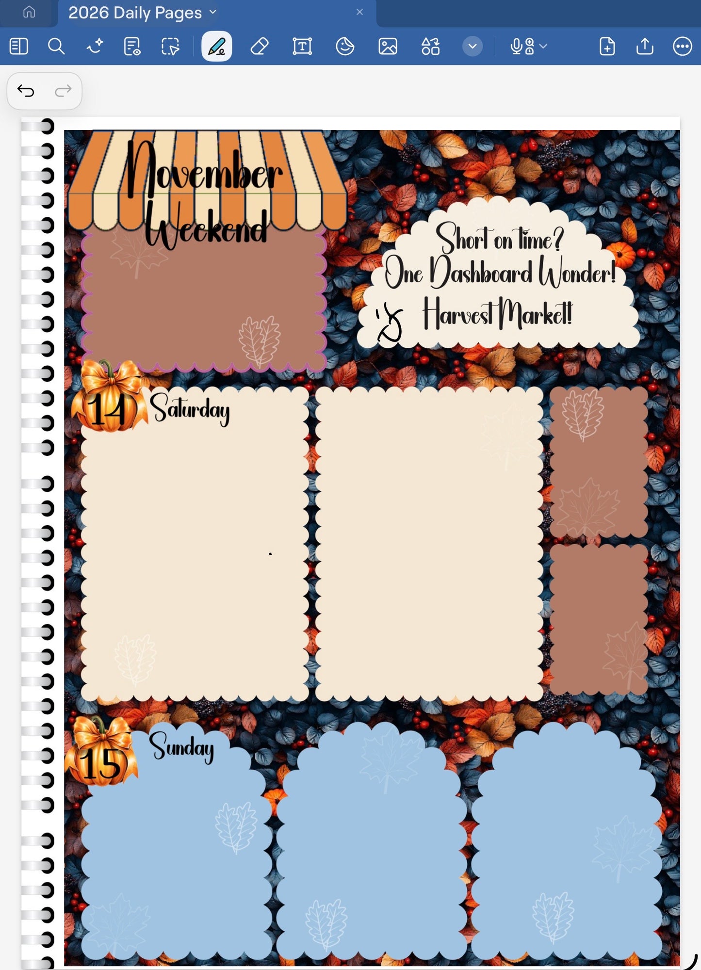 Harvest Market! GoodNotes Sticker Bundle – Digital Planner Stickers for iPad, Pre-Cropped Aesthetic Stickers Pack (9400-BU)