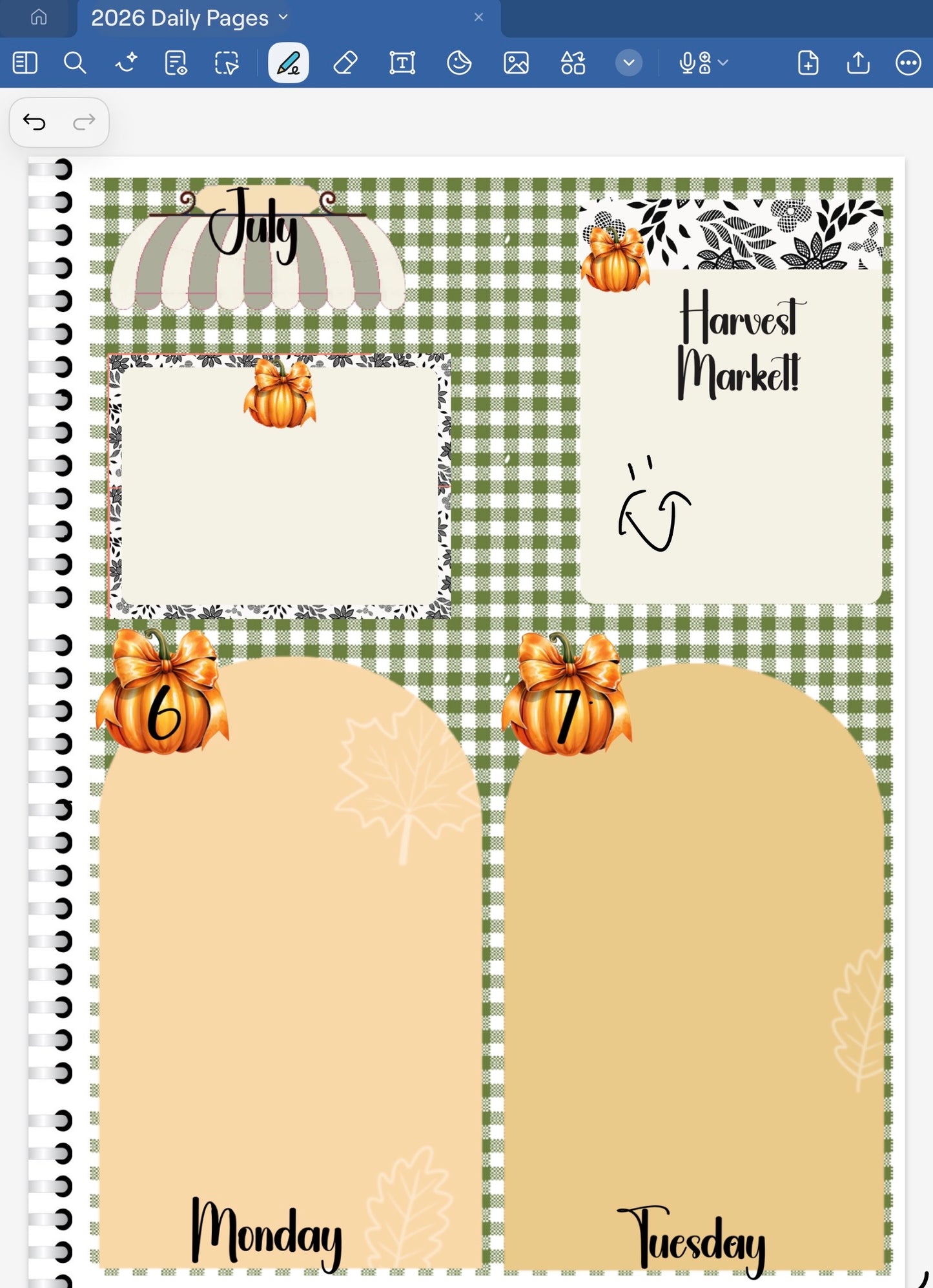 Harvest Market! GoodNotes Sticker Bundle – Digital Planner Stickers for iPad, Pre-Cropped Aesthetic Stickers Pack (9400-BU)