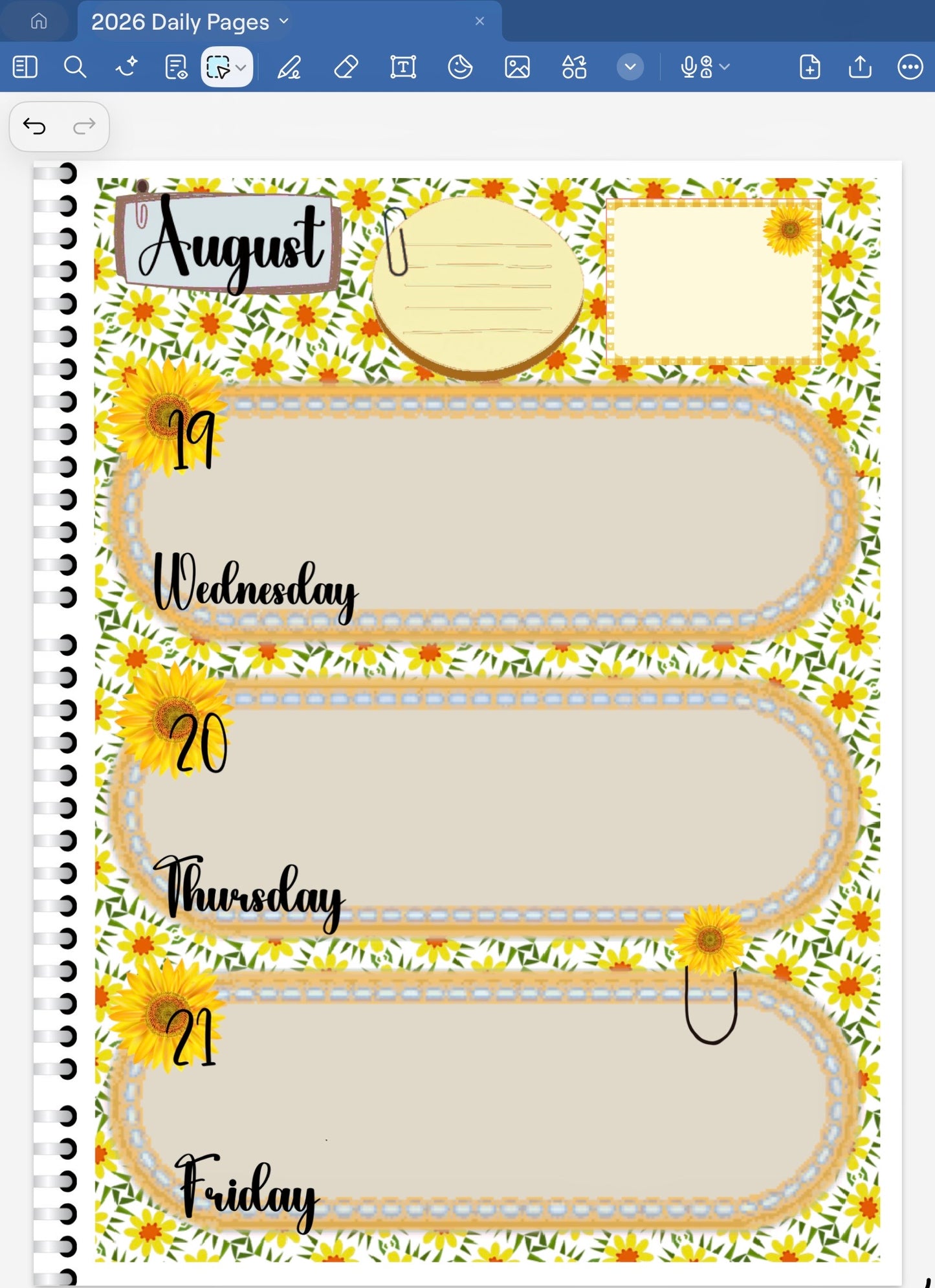 Sunflower Social! GoodNotes Sticker Bundle – Digital Planner Stickers for iPad, Pre-Cropped Aesthetic Stickers Pack (9600-BU)