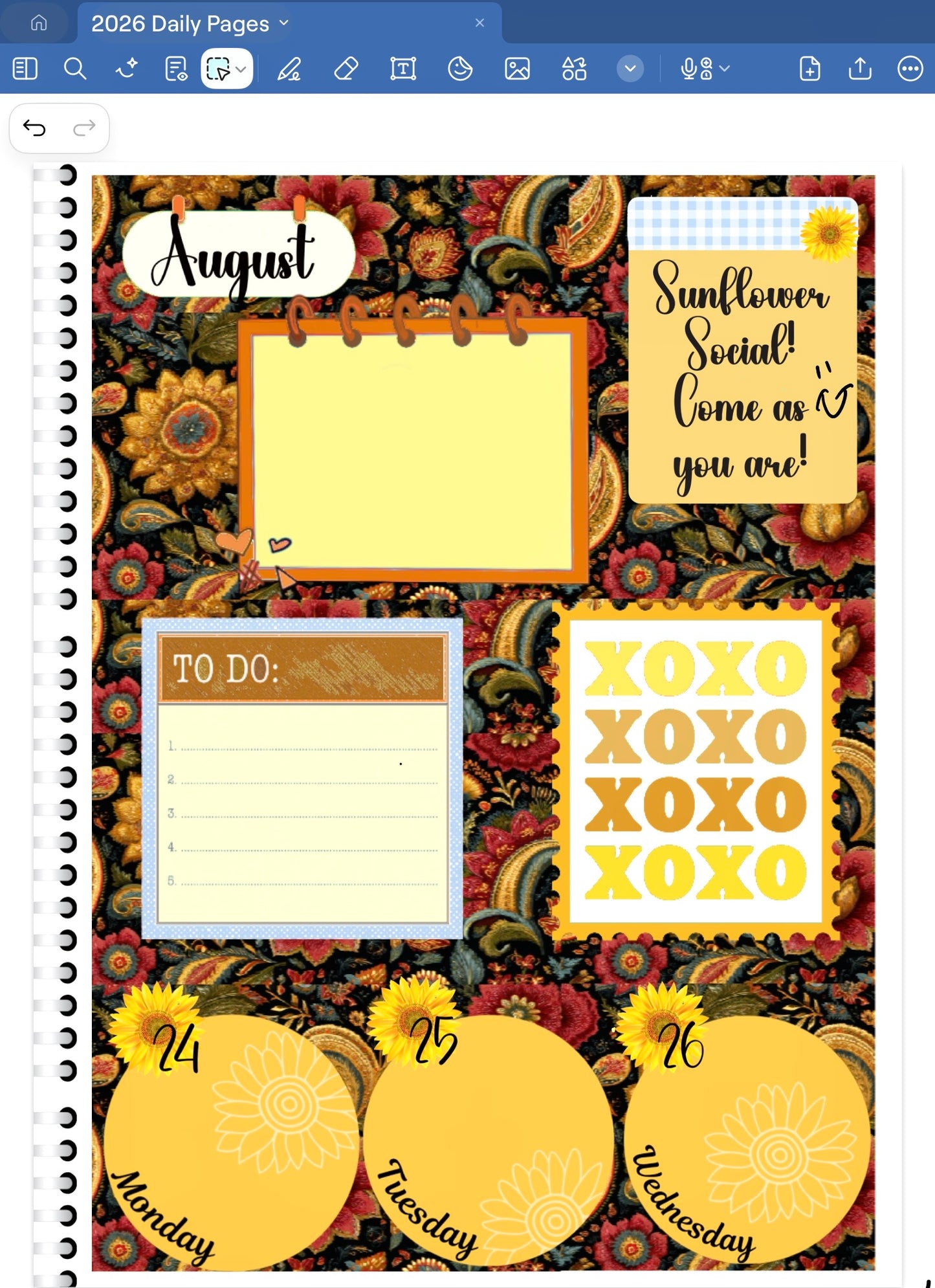 Sunflower Social! GoodNotes Sticker Bundle – Digital Planner Stickers for iPad, Pre-Cropped Aesthetic Stickers Pack (9600-BU)
